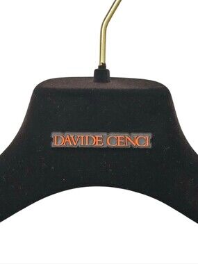 Davide Cenci Men’s Black Velvet Suit Hanger with Gold Hook